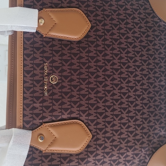 Michael Kors EvaTote NWT BRN/ACORN - Picture 8 of 11